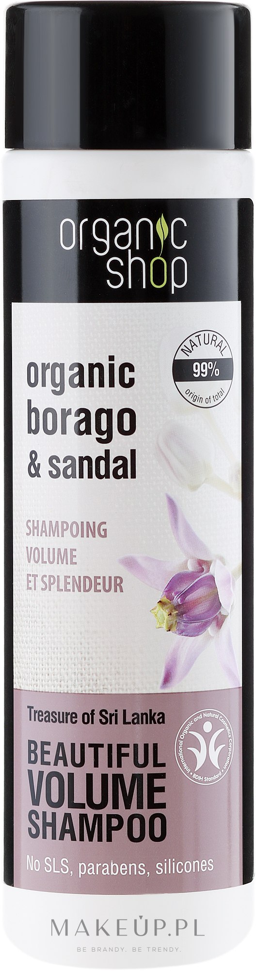 organic shop szampon do włosów dodający objętości skarb sri lanki