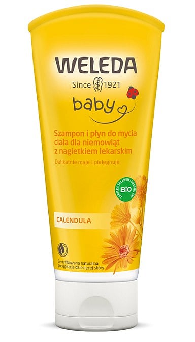 weleda calendula płyn do mycia ciała i szampon dla niemowląt